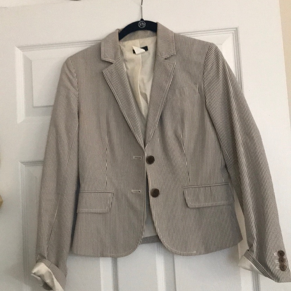 J. Crew Seersucker Blazer 0